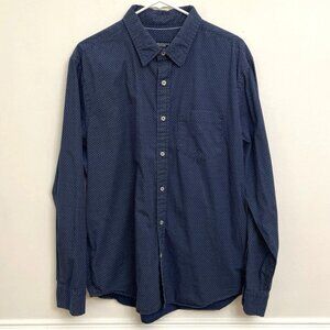American Eagle Shirt Men's Size XL Athletic Fit Button Up Blue & White Print